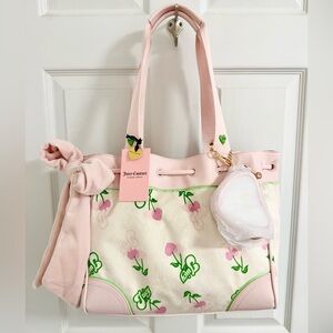 🩷Juicy Couture Daydreamer Bag Retro Cherry Gelato Print Tote w/ Coin Pouch